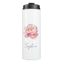 Pivoine Aquarelle Rose Personnalisée