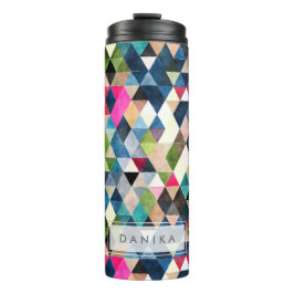 Garrafa Térmica PixDezines Boho Watercolor Geométrico/Triângulos