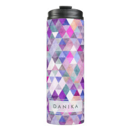 Garrafa Térmica PixDezines Boho Watercolor Geométrico/Triângulos