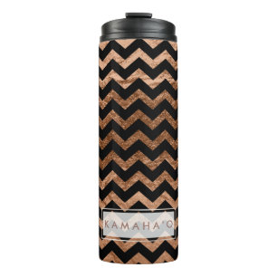 Garrafa Térmica PixDezines Chevron/Faux Cobre Metálico