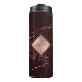 Garrafa Térmica PixDezines MASALA RED MARBLE FAUX ROSE GOLD VEINES