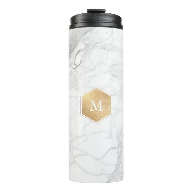 Garrafa Térmica PixDezines MONOGRAM MARBLE+HONEYCOMB (Frente)