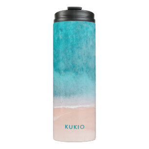 Garrafa Térmica PixDezines Tropical Beach Thermal Tumbler