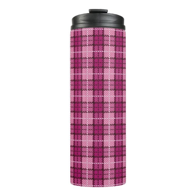 Garrafa Térmica Pixel Plaid_Magenta-Black (Frente)
