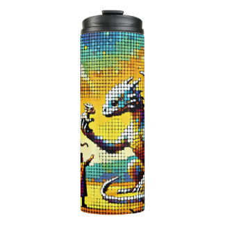 Garrafa Térmica pixelated image of a dragon trainer