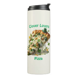 Garrafa Térmica Pizza Amantes de Trevo Dia de São Patrício
