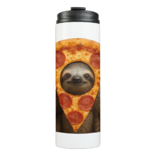 Garrafa Térmica Pizza de preguiça meme engraçado estranho brincade