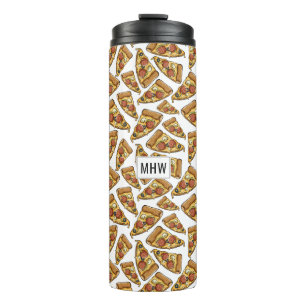 Garrafa Térmica Pizza - Monograma personalizado de padrão