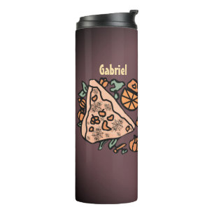 Garrafa Térmica Pizza retrô com torção de abóbora