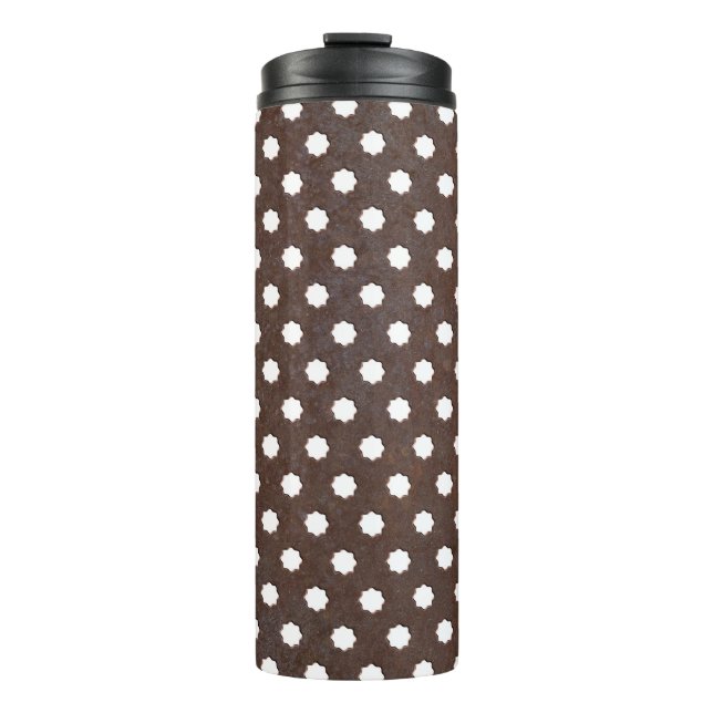 Garrafa Térmica Placa metálica sem costura, perfeitamente azulejo. (Frente)