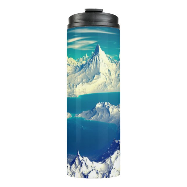 Garrafa Térmica Planeta alienígena - Trabalho de arte 3D ed Comput (Frente)