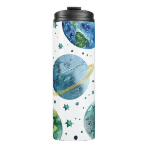 GARRAFA TÉRMICA PLANETAS DO DIA DA TERRA BRIGHT WATERCOLOR