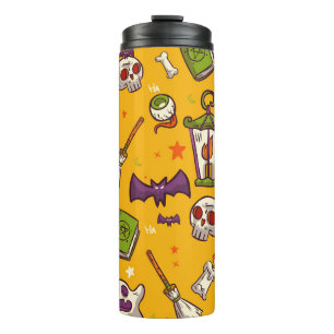 Garrafa Térmica Plano de fundo do tema do Halloween do padrão de