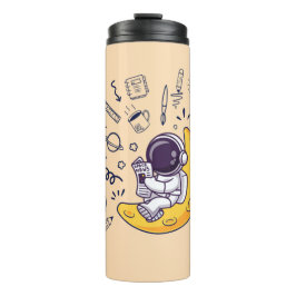 Garrafa Térmica Plano de Planetas Personalizados com Doodle de Vol