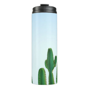 Garrafa Térmica Planta de cacto verde em fundo branco