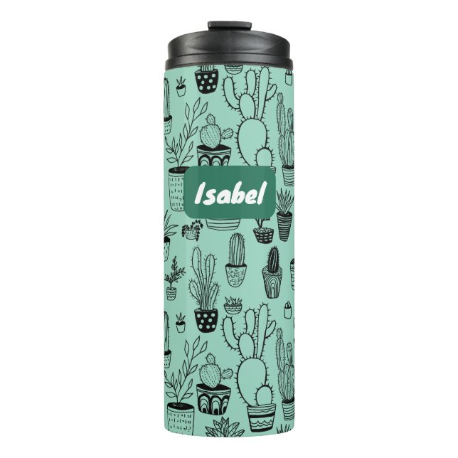 Garrafa Térmica Plantas de Cacto em Vasos Padrão Fofo Presente PER (Frente)