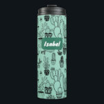 Garrafa Térmica Plantas em Vasos de Cacto Padrão Fofo Presente PER<br><div class="desc">Lindo padrão apresentando um design colorido,  feito à mão por mim! Perfeito para um presente de aniversário,  feriado ou para as damas de honra!</div>