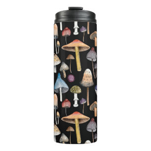 Garrafa Térmica Plantas florestais: cogumelos aquosos, folhas