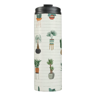 Garrafa Térmica plantas interiores com desenho de mão