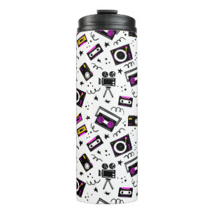 Garrafa Térmica player de música, gravador de fita, fita de víde