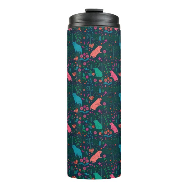 Garrafa Térmica Playful Capybara in the Forest – Tropical Seamless (Frente)