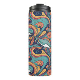 Garrafa Térmica Playful Dolphins Pattern - Design inspirado no oce