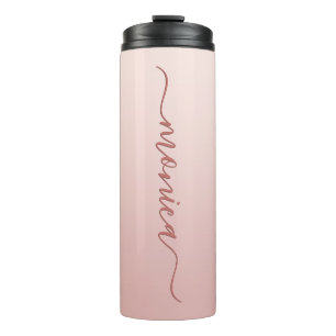 Garrafa Térmica Pó de Rosto Rosa Ombre Elegante Assinatura