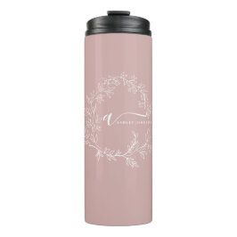 Garrafa Térmica Poeira de Rosto Rosa Desbotado Grafia Moderna Mono