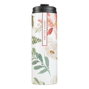 Garrafa Térmica Poinsettia Floral Thermal Tumbler