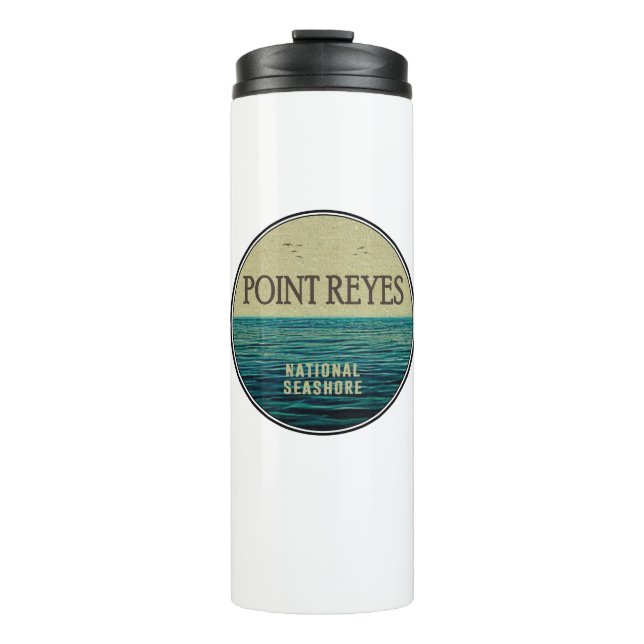 Garrafa Térmica Point Reyes - Pássaros Nacionais do Oceano Costeir (Frente)