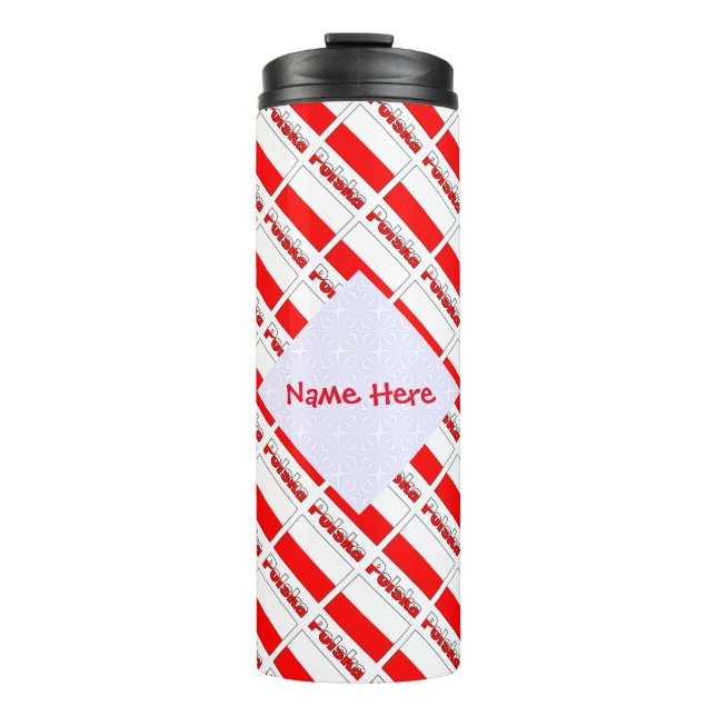 Garrafa Térmica Polska Tiled Flag Personalizada (Frente)
