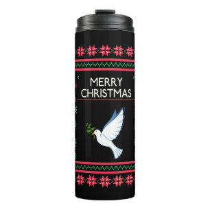 Garrafa Térmica Pombo com pássaro de Natal