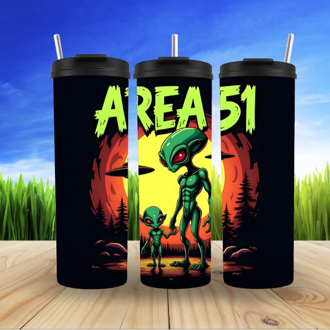 Garrafa Térmica Ponto de conexão extraterrestre: Zona 51 (Criador carregado)