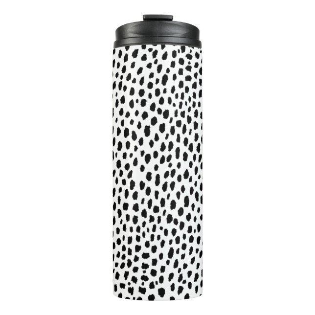 Garrafa Térmica Pontos Dalmáticos (preto/branco) (Frente)