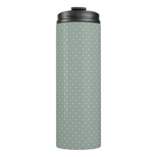 Garrafa Térmica Pontos de Bolha Verde Menta e Cinza Suave Padrão d