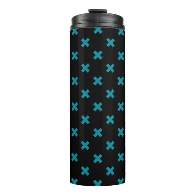 Garrafa Térmica Pontos de cruz em preto (Frente)