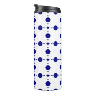 Garrafa Térmica Pontos Polka Azul Marinho, Padrão de Pontos Polka,