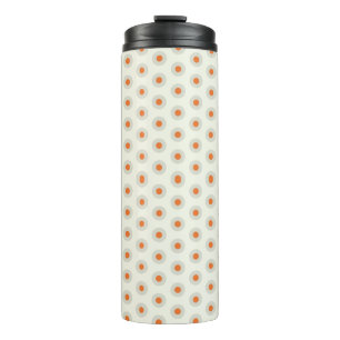 Garrafa Térmica Pontos polka cinza com centro amarelo pp3