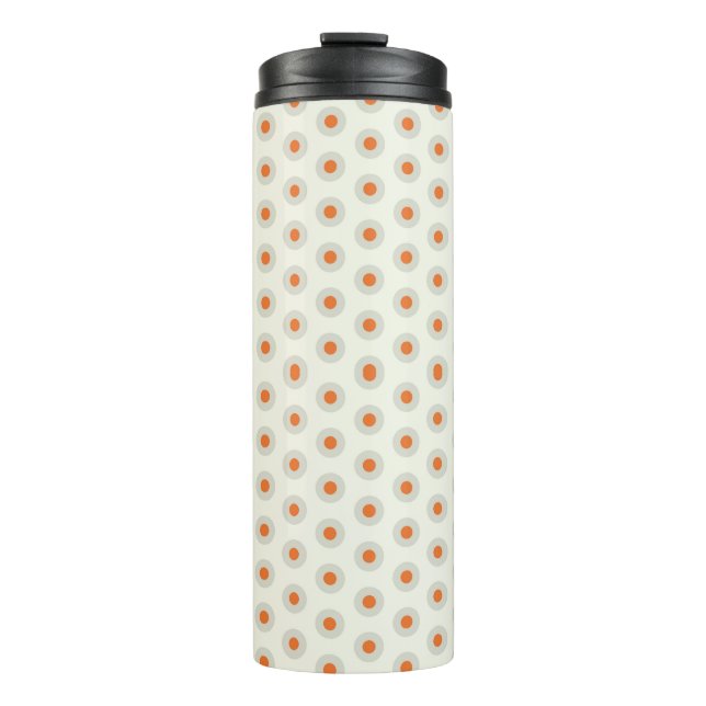 Garrafa Térmica Pontos polka cinza com centro amarelo pp3 (Frente)