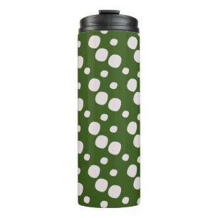 Garrafa Térmica Pontos Rosa em Verde Folhoso