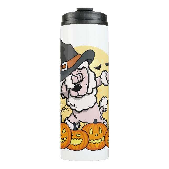 Garrafa Térmica Poodle Dabbing Halloween (Frente)