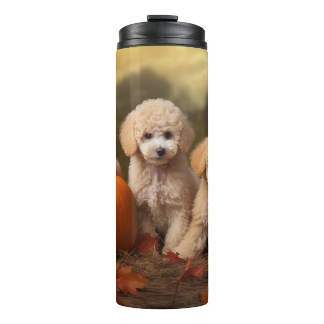 Garrafa Térmica Poodle Puppy Autumn Delight Pumpkin (Frente)