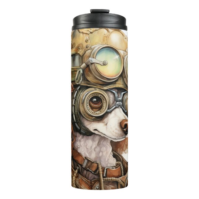 Garrafa Térmica Poodle Steampunk Dog (Frente)