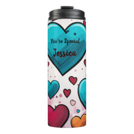 Garrafa Térmica Pop-Art Blue Red Hearts All-Over-Impressão Meias