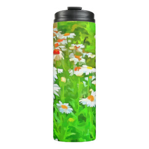 Garrafa Térmica Pop artístico brilhante e colorido Daisies v1 z