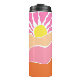 Garrafa Térmica Pôr do sol cor-de-rosa e laranja boho