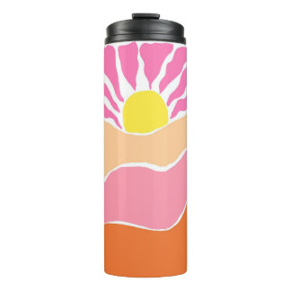 Garrafa Térmica Pôr do sol cor-de-rosa e laranja boho