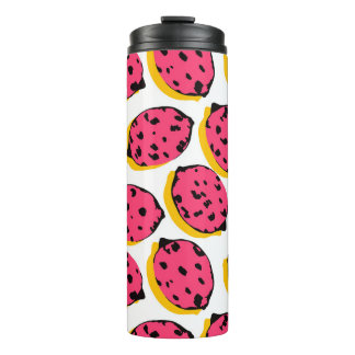 Garrafa Térmica por todo o formato de limão abstrato,arte,fundo,ca