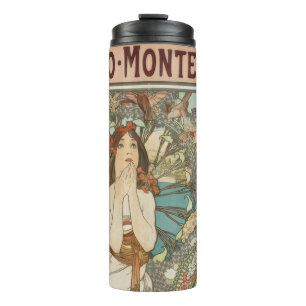 Garrafa Térmica Poster de Vintage Mont-Carlo por Alphonse Mucha