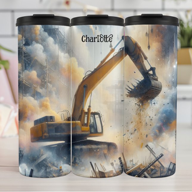 Garrafa Térmica Potência do escavador: Construção, Poeira, Céu (Criador carregado)